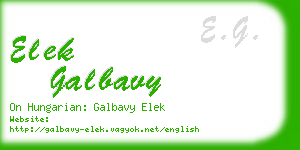 elek galbavy business card